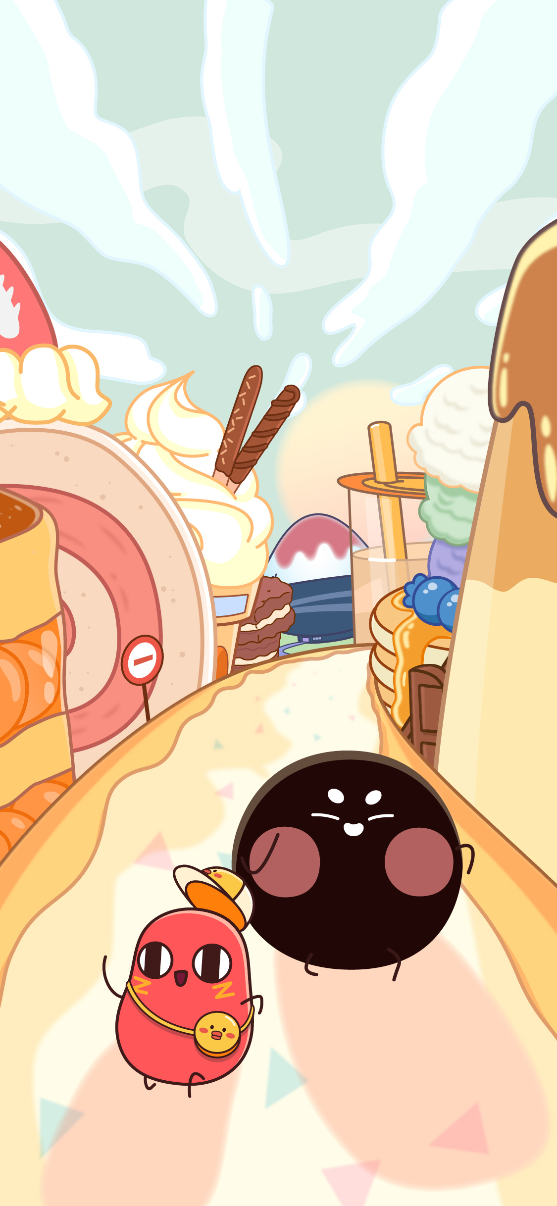 [2436×1125]请吃红小豆吧 动画 珍珠 红小豆 苹果手机动漫壁纸图片