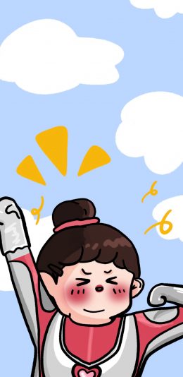 [2436x1125]超人 爱心 可爱 卡通 苹果手机动漫壁纸图片