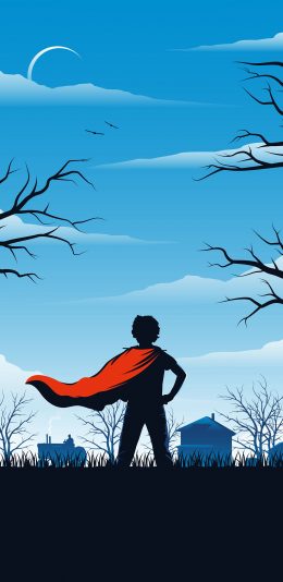 [2436x1125]超人 钢铁之躯 漫威 背影 超级英雄 欧美 苹果手机动漫壁纸图片