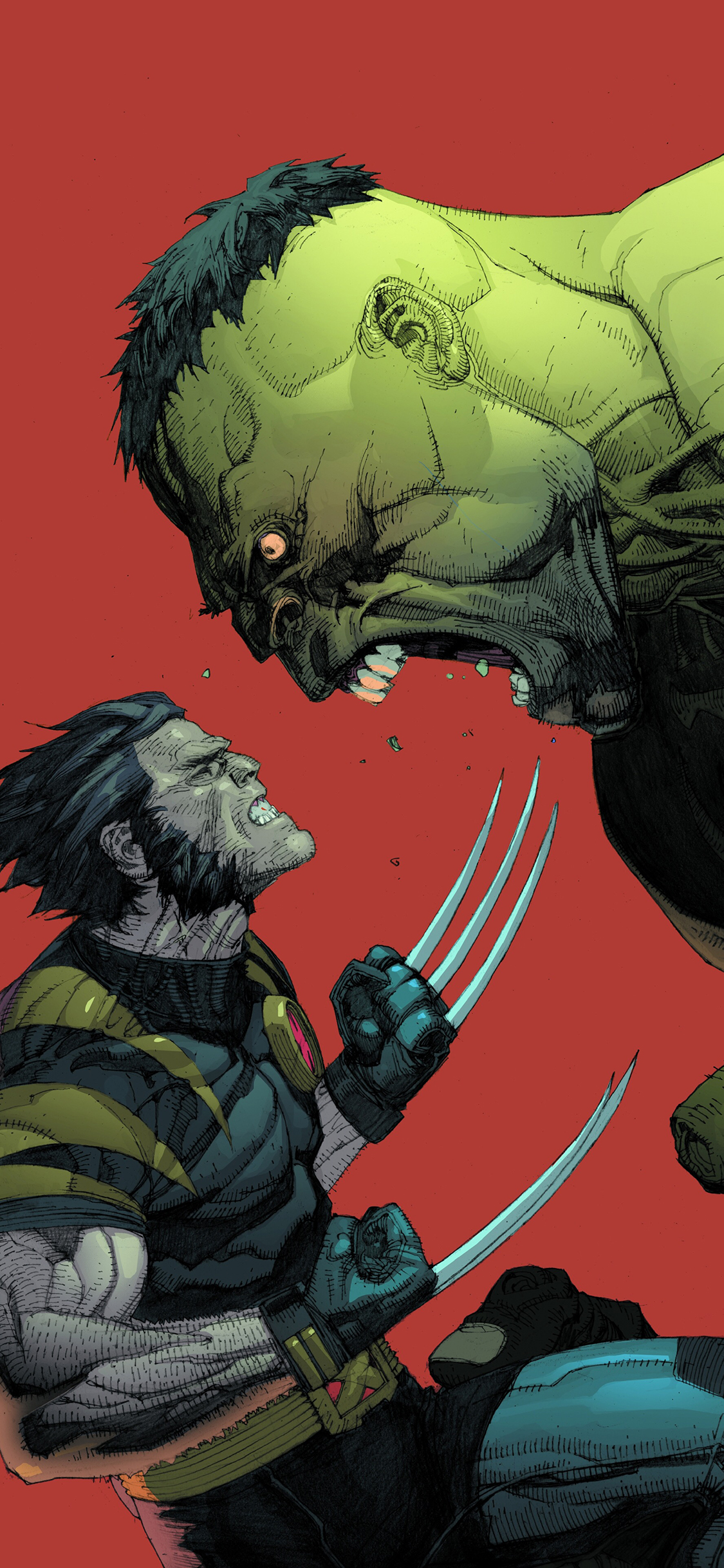 [2436×1125]超级英雄 金刚狼 绿巨人 漫威 欧美 苹果手机动漫壁纸图片