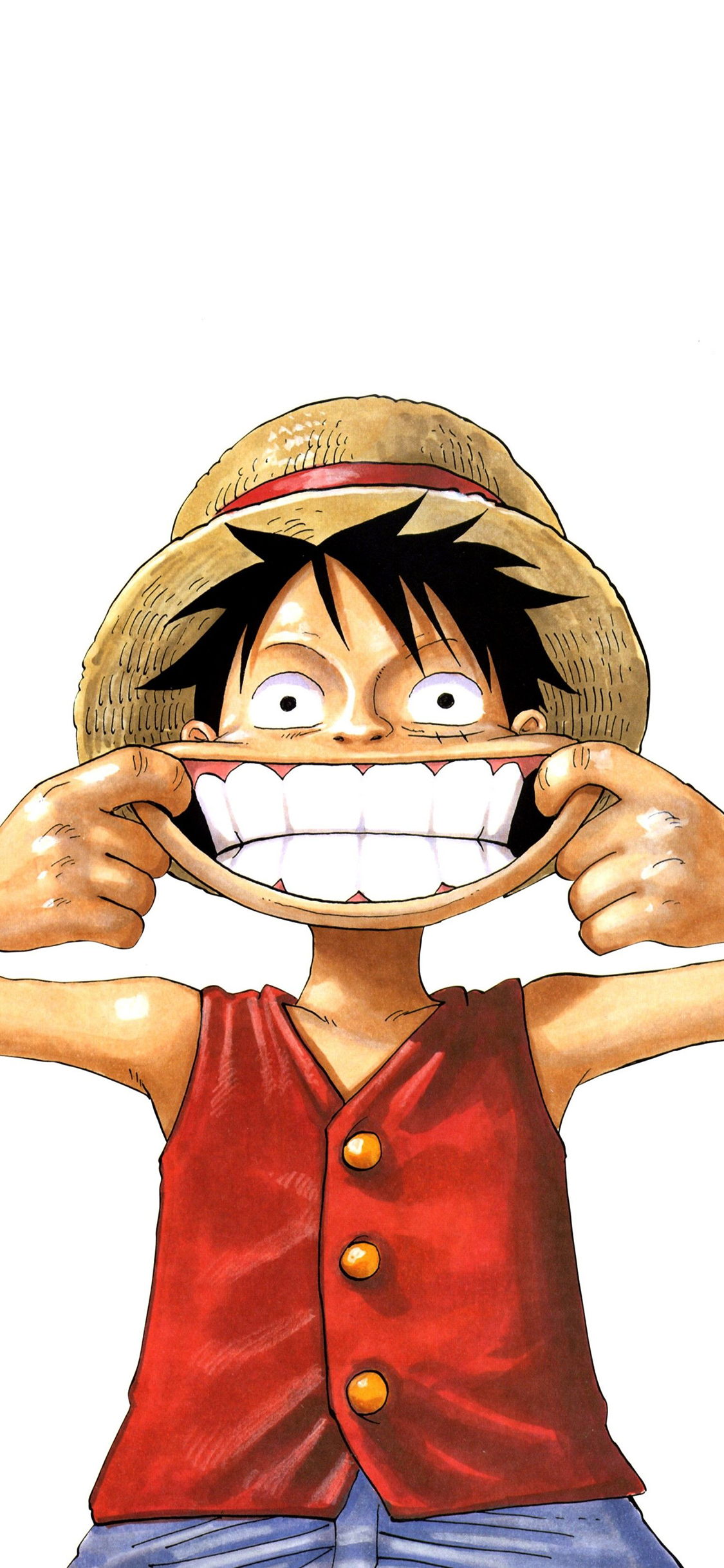 [2436×1125]路飞 海贼王 搞怪 牙齿 动画 日本 苹果手机动漫壁纸图片
