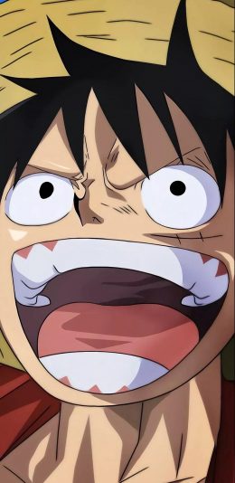 [2436x1125]路飞 海贼王 日本 漫画 动画 张嘴 苹果手机动漫壁纸图片