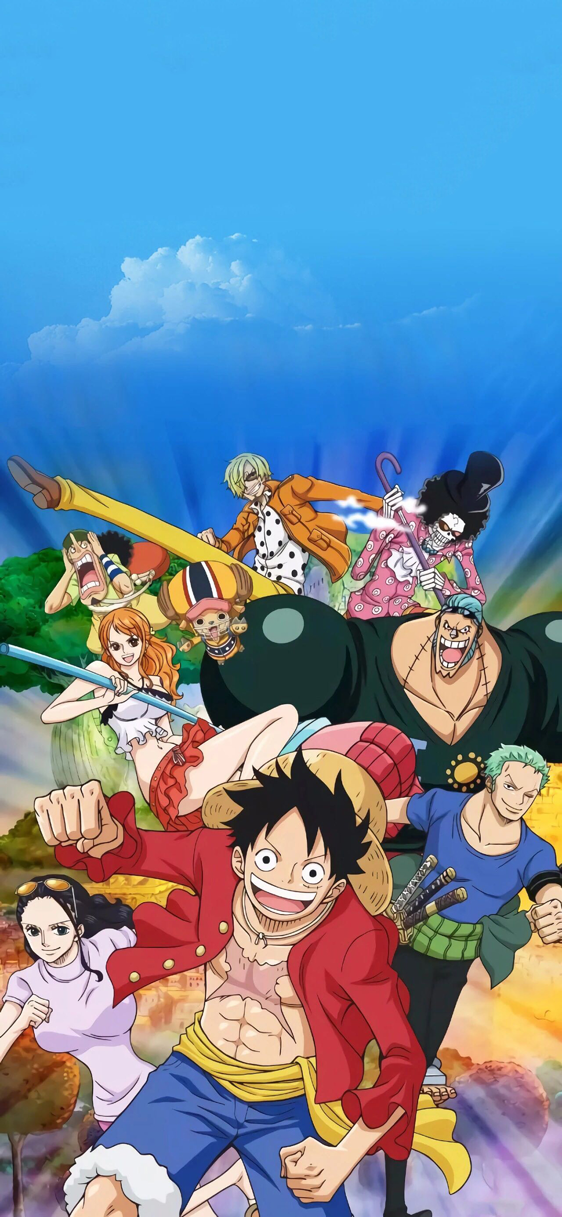[2436×1125]路飞 海贼王 漫画 日本 奔跑 乔巴 苹果手机动漫壁纸图片