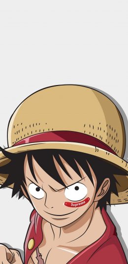 [2436x1125]路飞 海贼王 漫画 日本 潮牌 supreme 苹果手机动漫壁纸图片