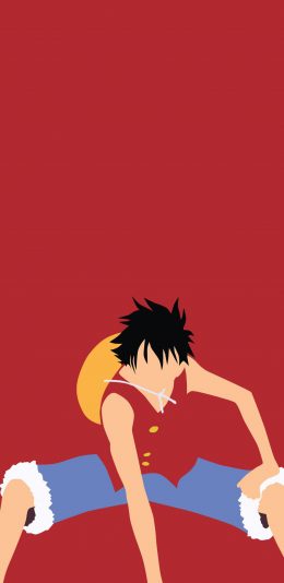 [2436x1125]路飞 海贼王 漫画 日本 红色 草帽 苹果手机动漫壁纸图片