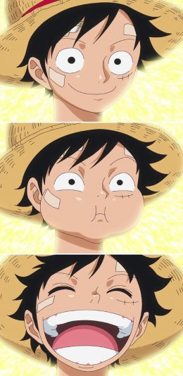 [2436x1125]路飞 海贼王 草帽 拼接 苹果手机动漫壁纸图片