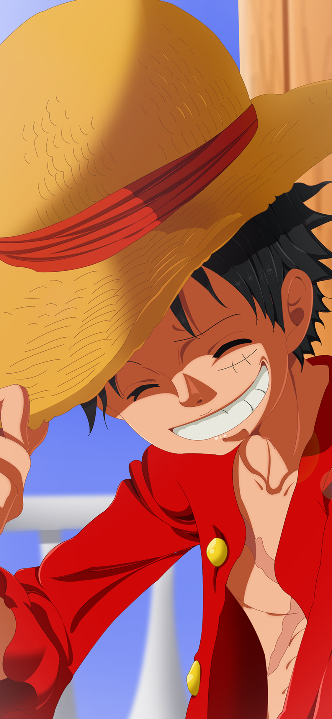 [2436×1125]路飞 海贼王 草帽 日本 漫画 苹果手机动漫壁纸图片