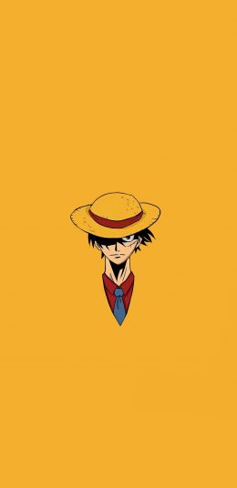 [2436x1125]路飞 绘画 海贼王 黄 苹果手机动漫壁纸图片