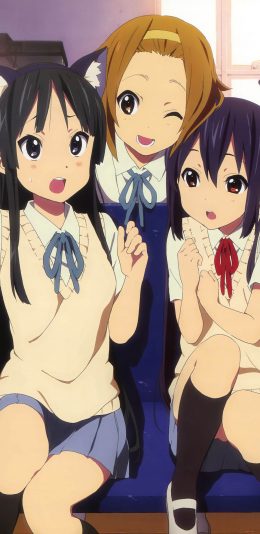 [2436x1125]轻音少女 漫画 二次元 制服 苹果手机动漫壁纸图片