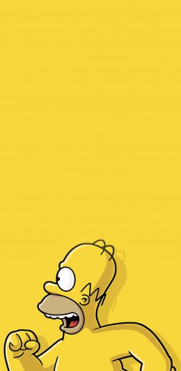 [2436x1125]辛普森 动画 卡通 黄色 跑步 裸体 苹果手机动漫壁纸图片