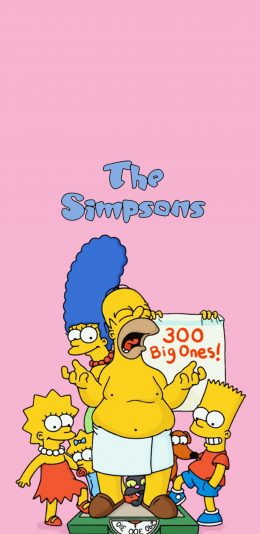 [2436x1125]辛普森一家 动画 体重称 粉色 苹果手机动漫壁纸图片