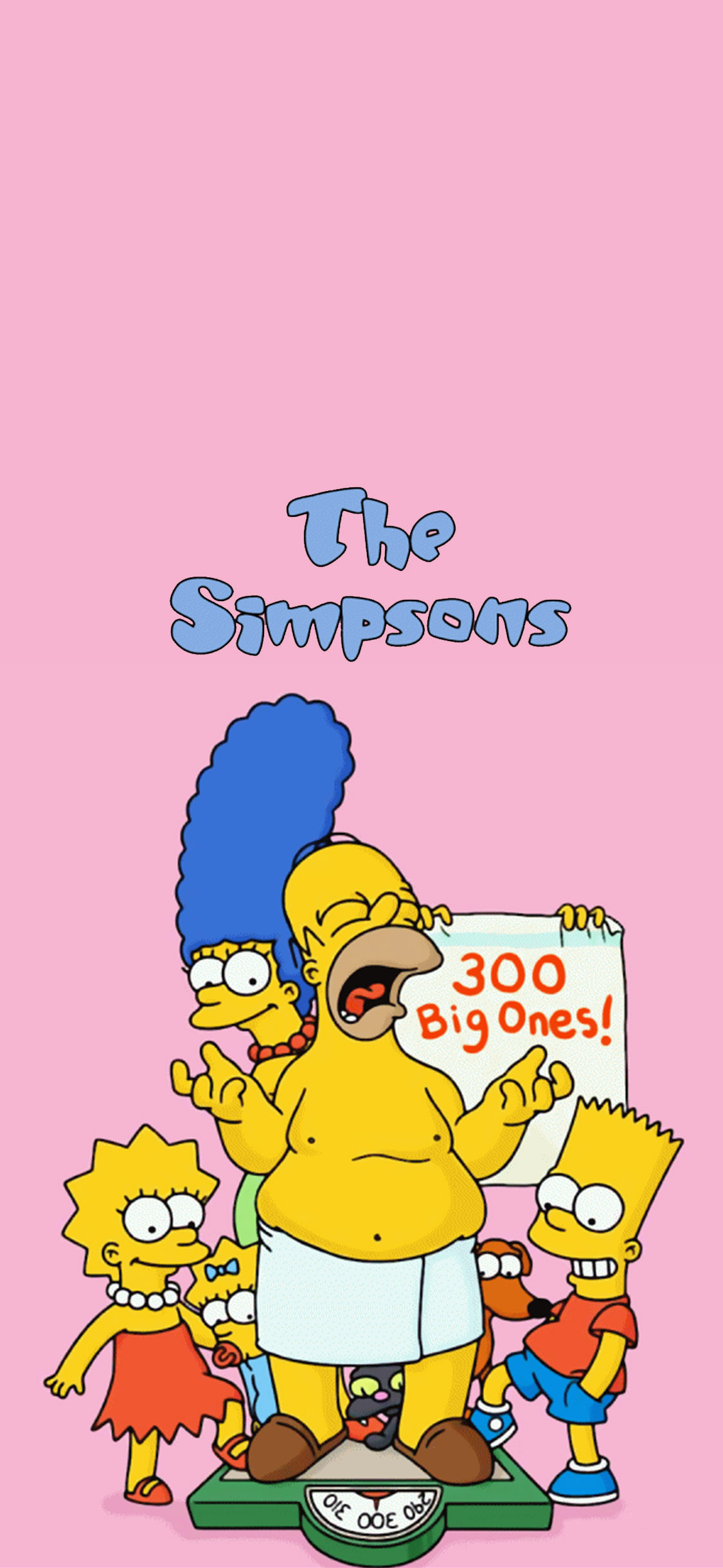 [2436×1125]辛普森一家 动画 体重称 粉色 苹果手机动漫壁纸图片