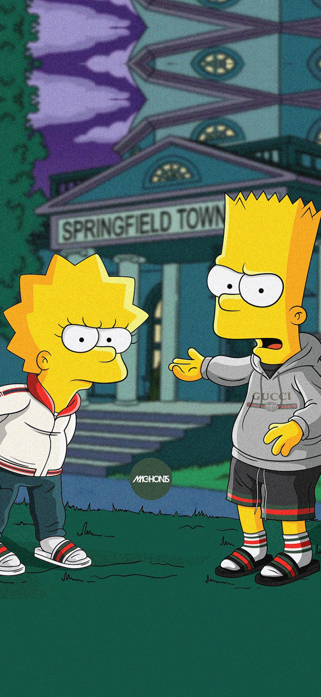 [2436×1125]辛普森一家 动画 卡通 欧美 潮牌 苹果手机动漫壁纸图片