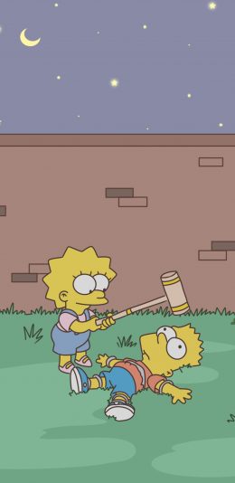 [2436x1125]辛普森一家 动画 卡通 欧美 草坪 苹果手机动漫壁纸图片