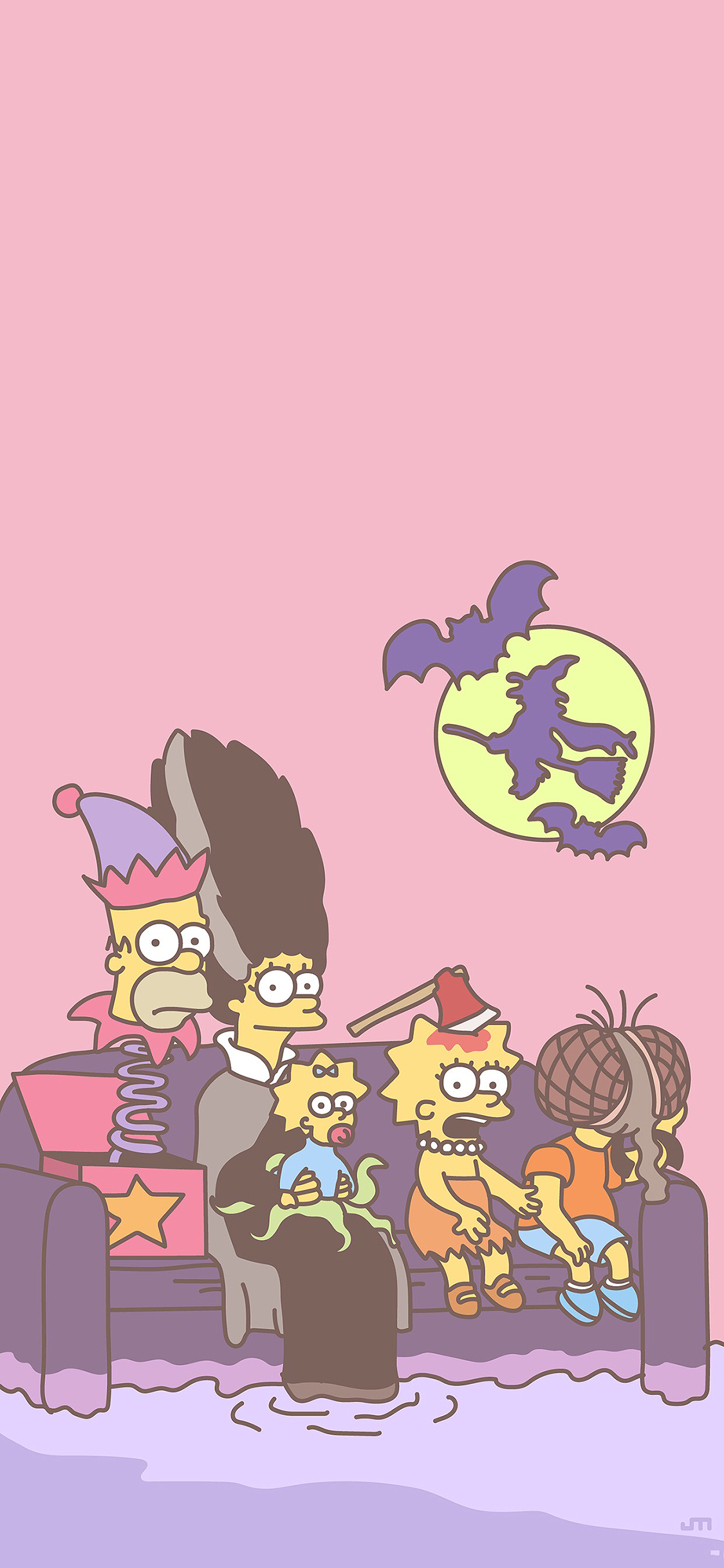 [2436×1125]辛普森一家 动画 合照 苹果手机动漫壁纸图片