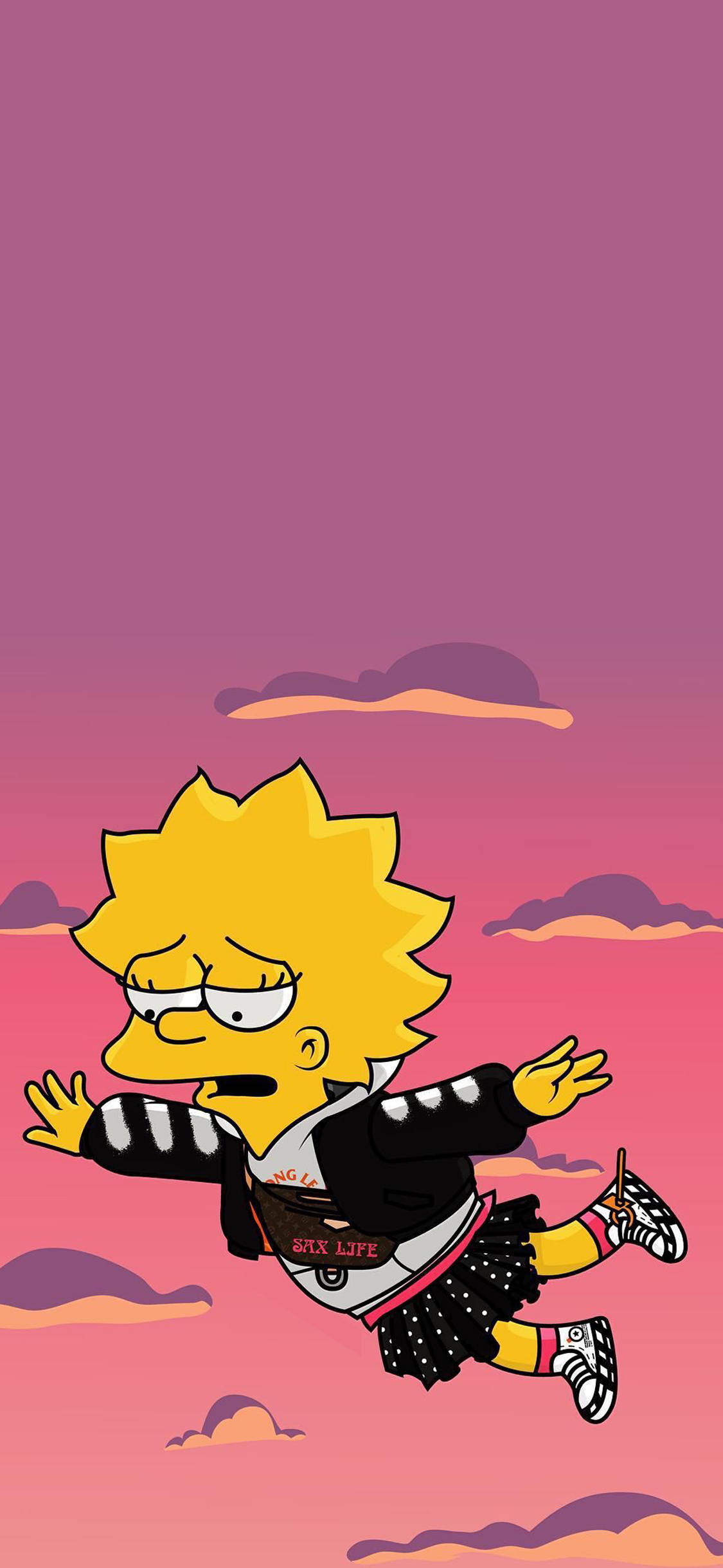 [2436×1125]辛普森一家 动画 潮服 天空 苹果手机动漫壁纸图片