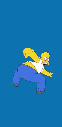 [2436x1125]辛普森一家 动画 蓝色 屁股 苹果手机动漫壁纸图片
