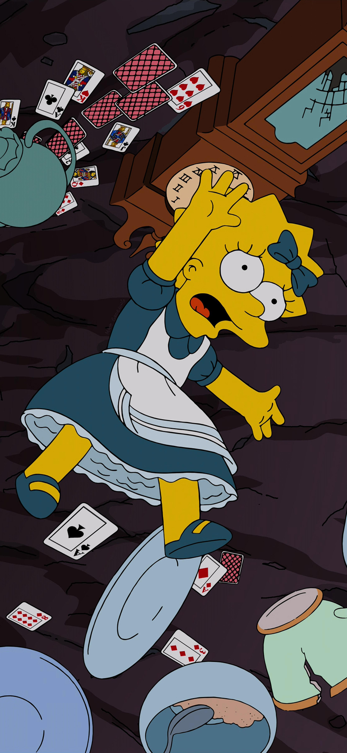 [2436×1125]辛普森一家 女孩 Lisa 美国 动画片 苹果手机动漫壁纸图片