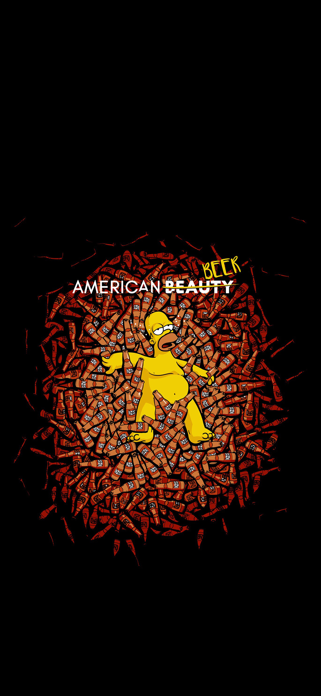 [2436×1125]辛普森一家 欧美 动画 啤酒 酗酒 苹果手机动漫壁纸图片