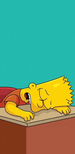 [2436x1125]辛普森一家 欧美 动画 睡觉 困 苹果手机动漫壁纸图片