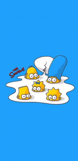 [2436x1125]辛普森一家 欧美 动画 蓝色 苹果手机动漫壁纸图片