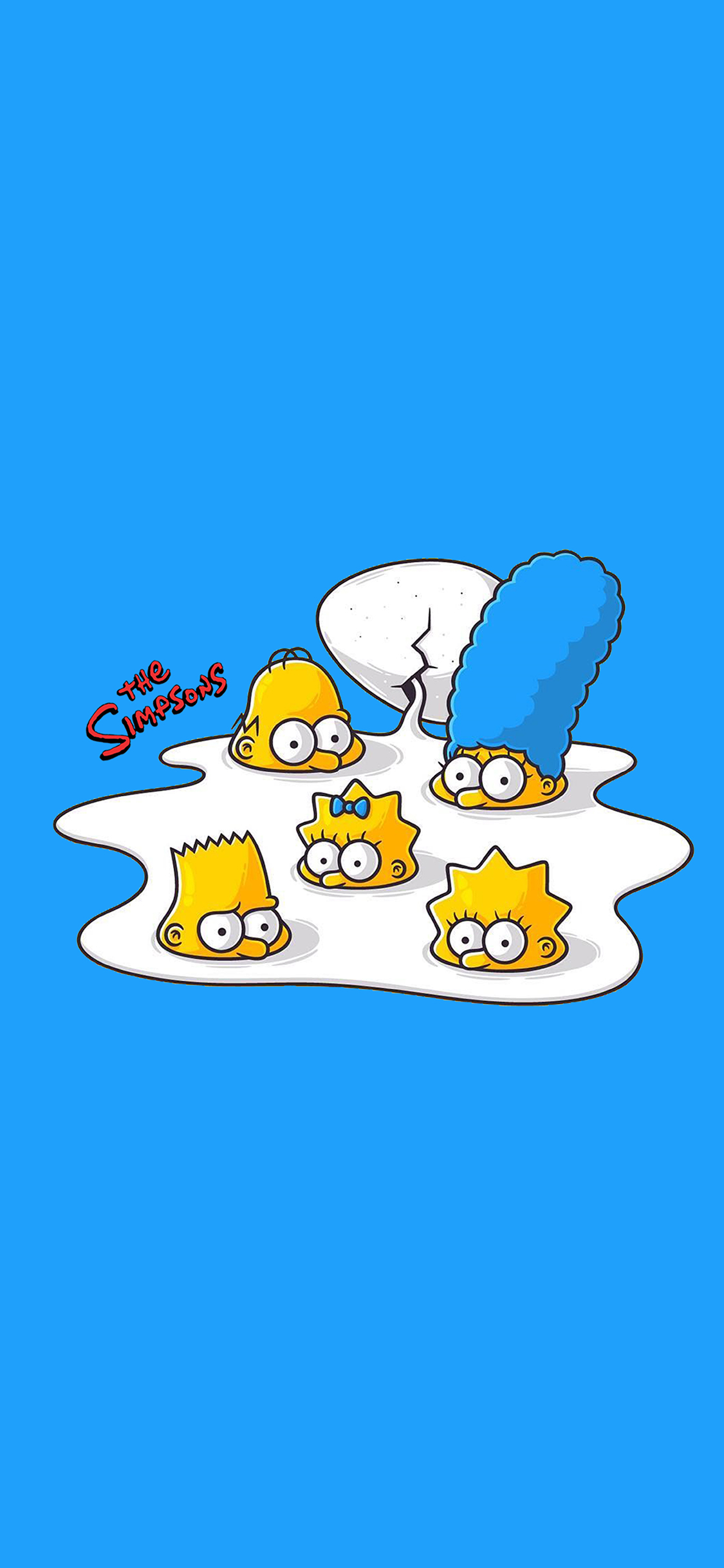 [2436×1125]辛普森一家 欧美 动画 蓝色 苹果手机动漫壁纸图片
