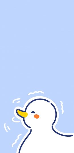 [2436x1125]达可鸭 鸭子 可爱 卡通 苹果手机动漫壁纸图片