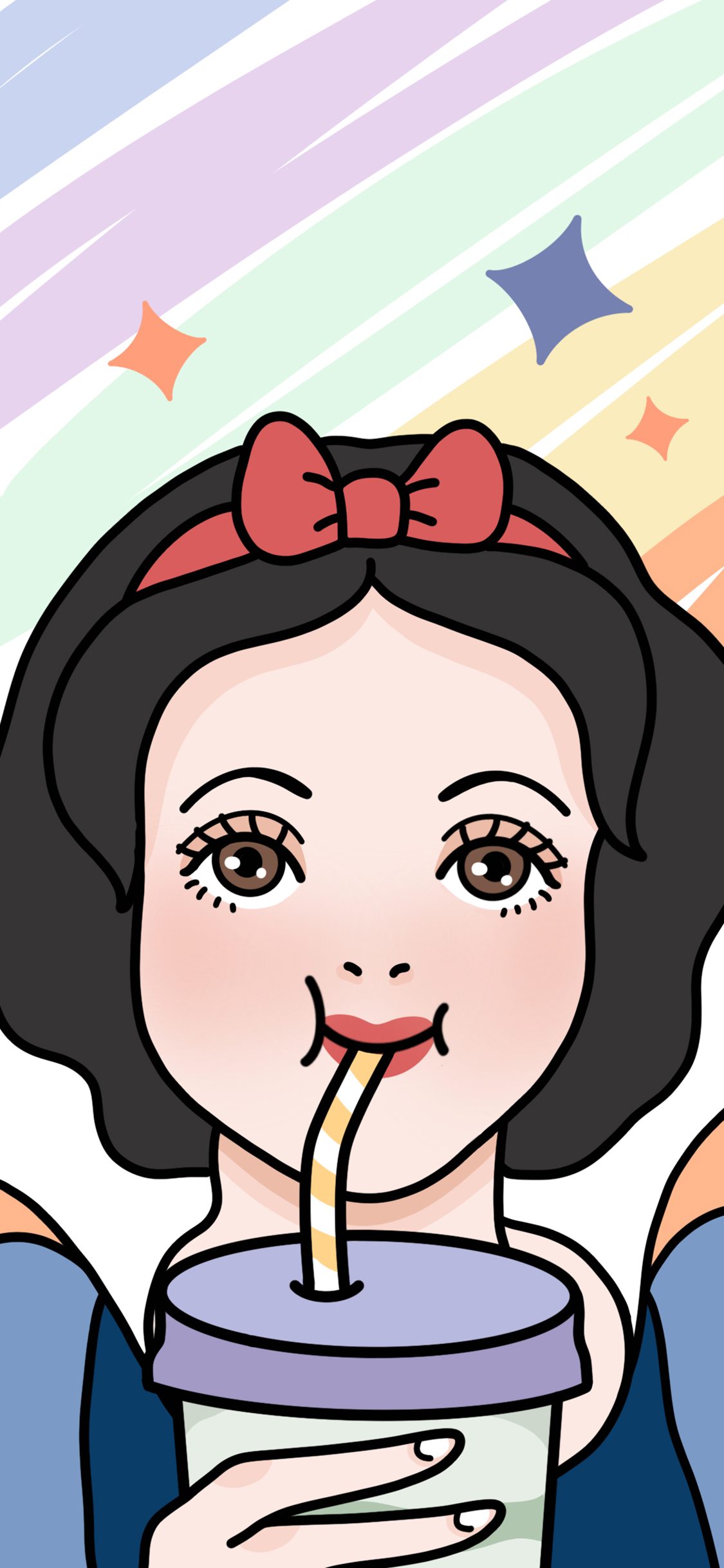 [2436×1125]迪士尼 七个小矮人 白雪公主 苹果手机动漫壁纸图片