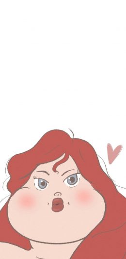 [2436x1125]迪士尼 人鱼公主 红发 Q版 苹果手机动漫壁纸图片