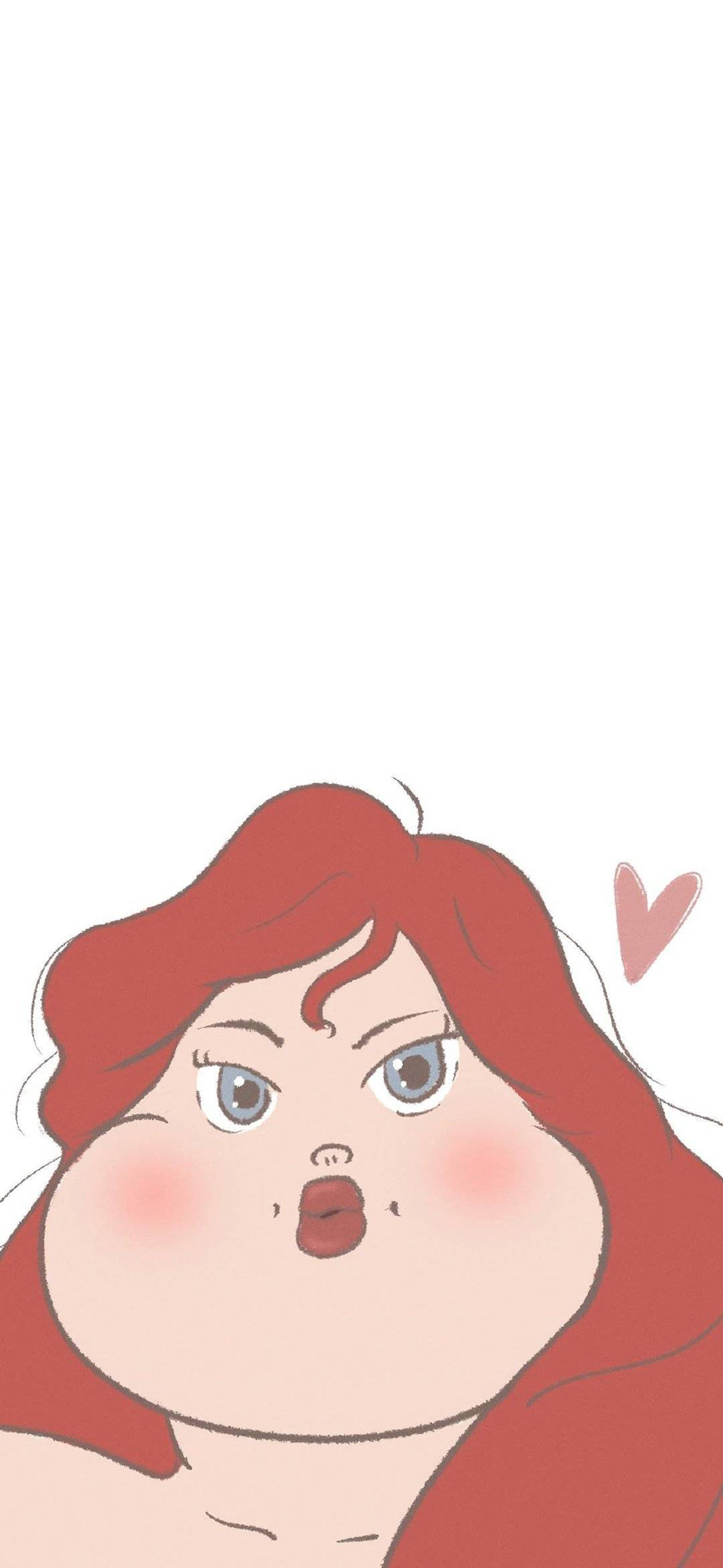 [2436×1125]迪士尼 人鱼公主 红发 Q版 苹果手机动漫壁纸图片