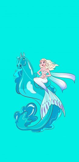 [2436x1125]迪士尼 公主 Elsa 美人鱼 苹果手机动漫壁纸图片