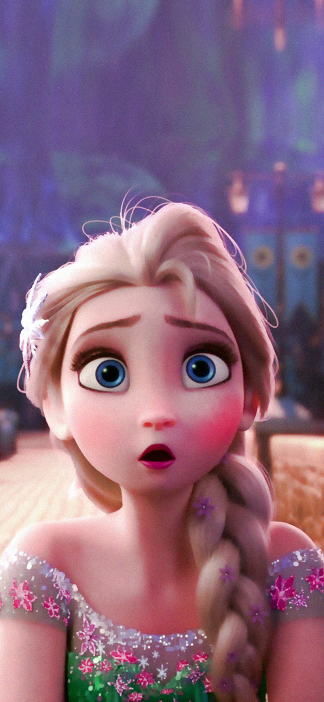 [2436×1125]迪士尼 冰雪奇缘 Elsa 艾莎公主 苹果手机动漫壁纸图片