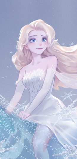 [2436x1125]迪士尼 冰雪奇缘 艾莎 Elsa 苹果手机动漫壁纸图片