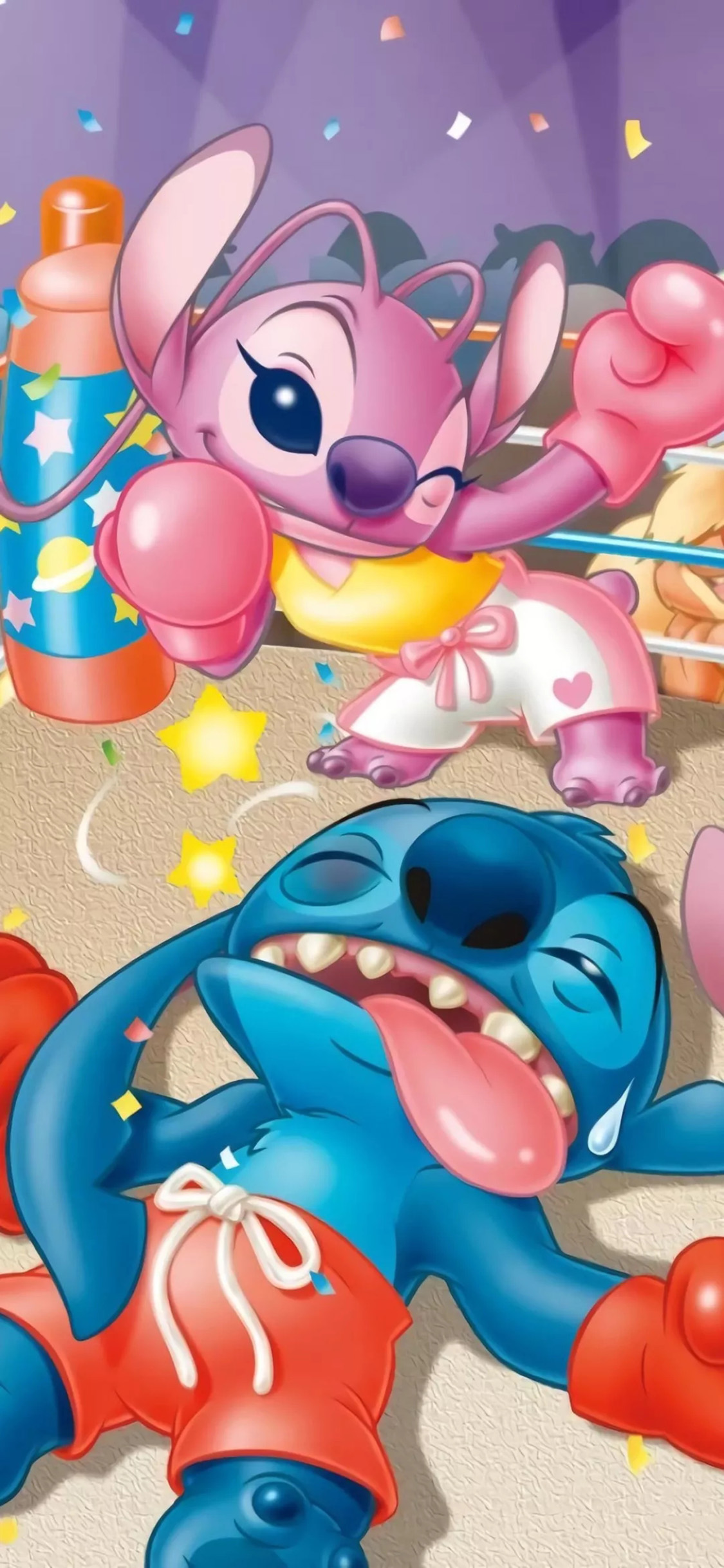 [2436×1125]迪士尼 动漫 史迪仔 626实验品 拳击 苹果手机动漫壁纸图片