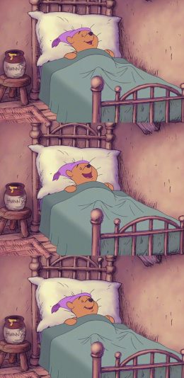 [2436x1125]迪士尼 动画 小熊维尼 睡觉 苹果手机动漫壁纸图片