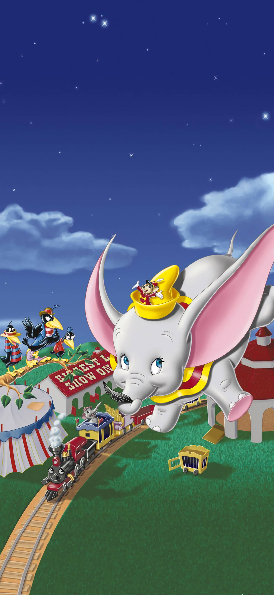 [2436×1125]迪士尼 动画 小飞象 杰瑞 苹果手机动漫壁纸图片