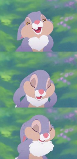 [2436x1125]迪士尼 动画 小鹿斑比 桑普兔 打手 苹果手机动漫壁纸图片