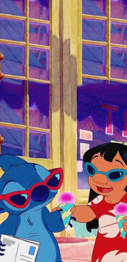 [2436x1125]迪士尼 动画 星际宝贝 史迪仔 苹果手机动漫壁纸图片