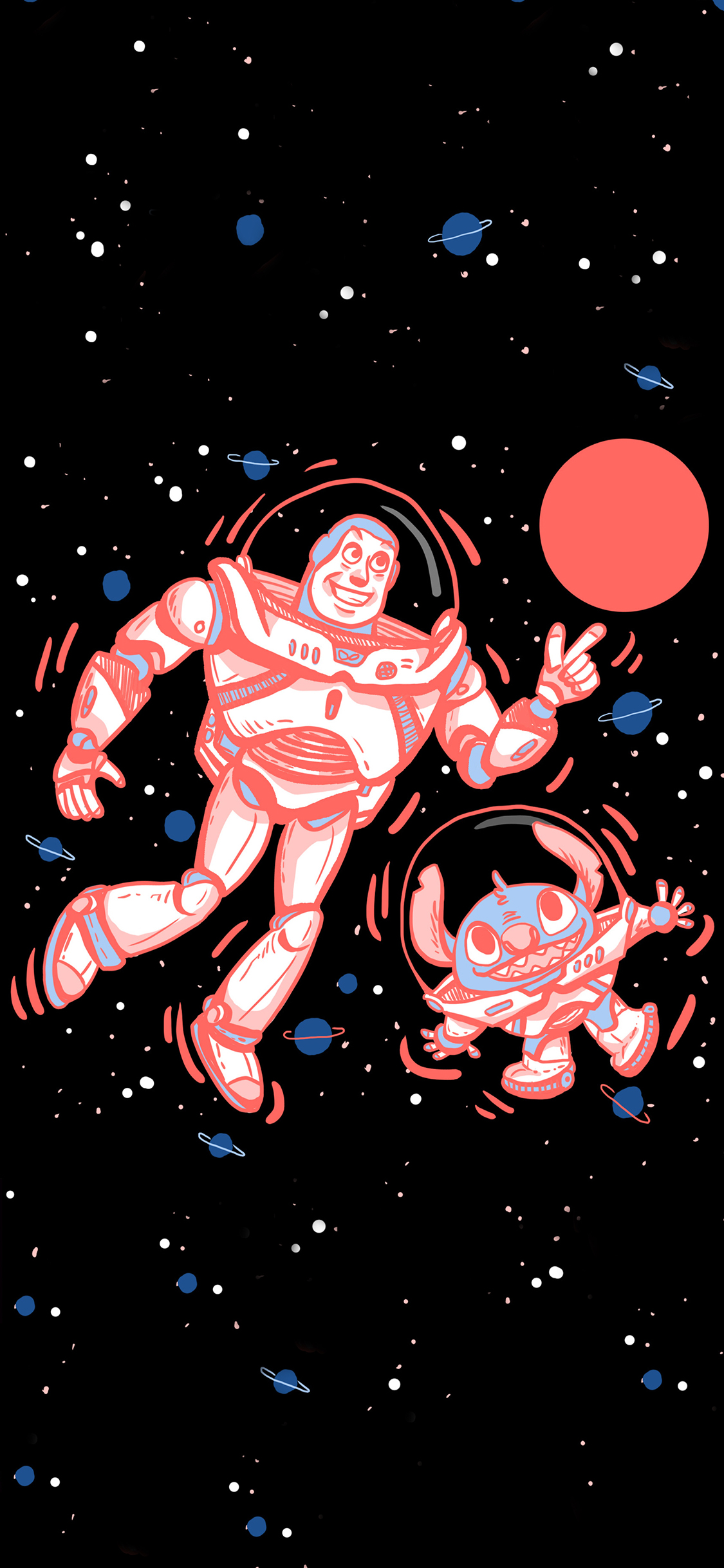 [2436×1125]迪士尼 卡通 巴斯光年 死地在 太空（取自站酷网：阿尔法Alpha） 苹果手机动漫壁纸图片