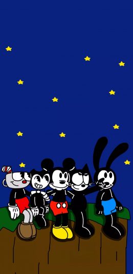 [2436x1125]迪士尼 卡通 米奇 家族 苹果手机动漫壁纸图片