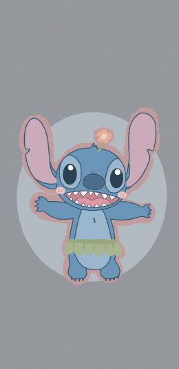 [2436x1125]迪士尼 史迪仔 星际宝贝 草裙舞 苹果手机动漫壁纸图片