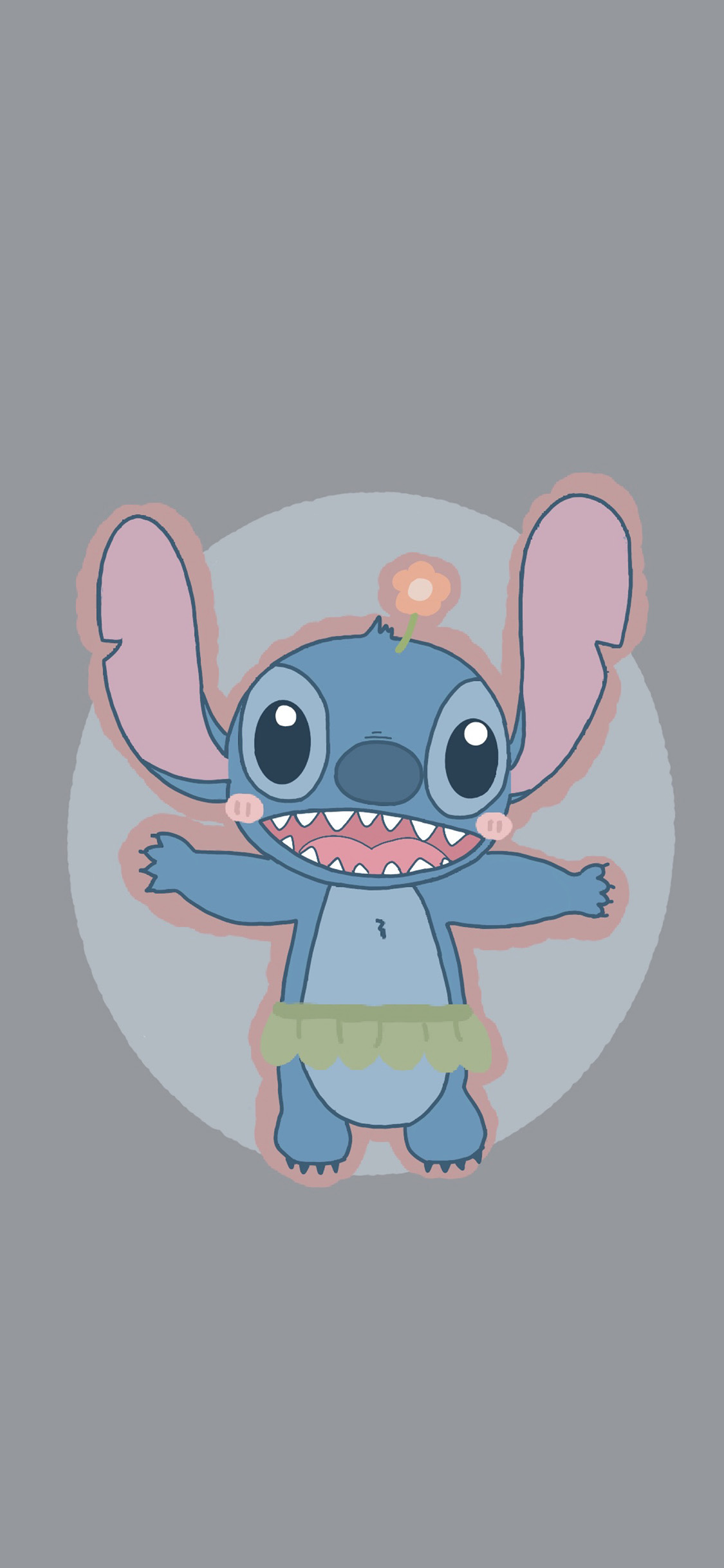 [2436×1125]迪士尼 史迪仔 星际宝贝 草裙舞 苹果手机动漫壁纸图片