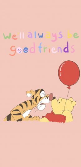 [2436x1125]迪士尼 小熊维尼 跳跳虎（取自微博：再喝一口奶盖） 苹果手机动漫壁纸图片