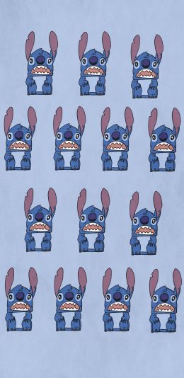 [2436x1125]迪士尼 星际宝贝 史迪仔 平铺 苹果手机动漫壁纸图片