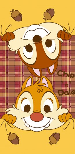 [2436x1125]迪士尼 松鼠 chip daie 奇奇蒂蒂 苹果手机动漫壁纸图片