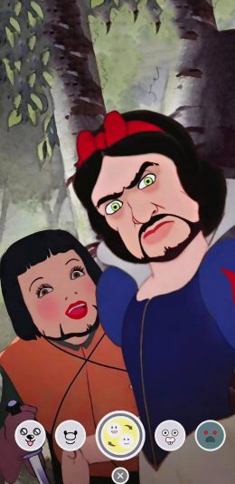 [2436x1125]迪士尼 白雪公主 恶搞 胡子 苹果手机动漫壁纸图片