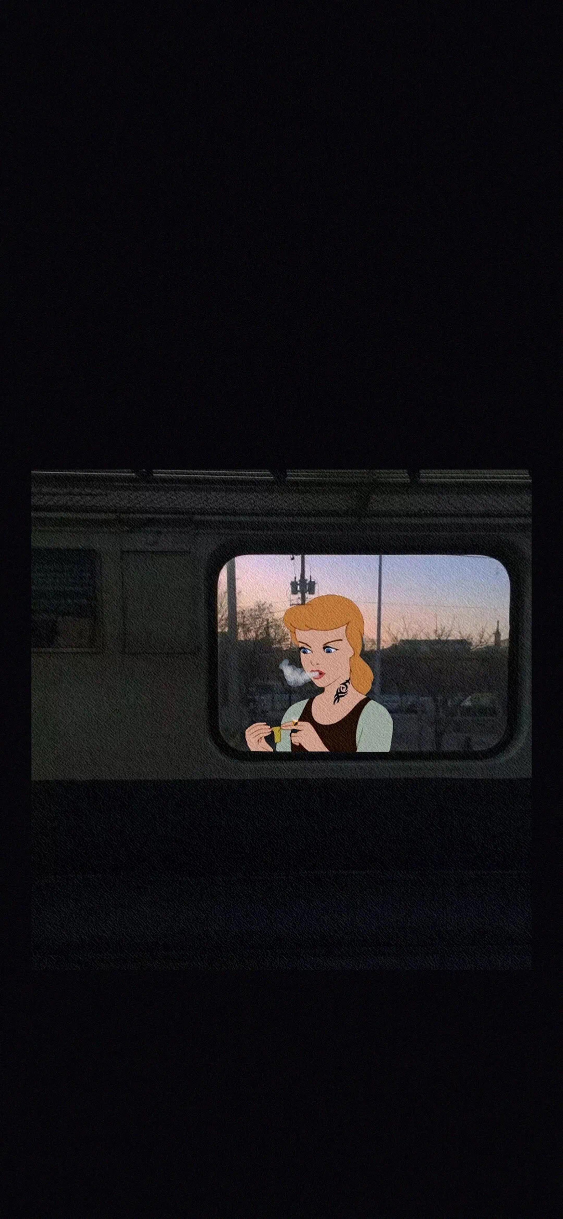 [2436×1125]迪士尼 童话 公主 纹身 叛逆 苹果手机动漫壁纸图片