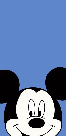 [2436x1125]迪士尼 米奇 卡通 蓝 苹果手机动漫壁纸图片