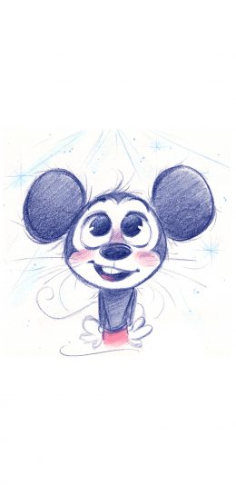 [2436x1125]迪士尼 米奇 手绘 插画 苹果手机动漫壁纸图片