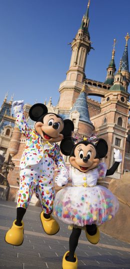 [2436x1125]迪士尼 米奇 米妮 城堡 苹果手机动漫壁纸图片